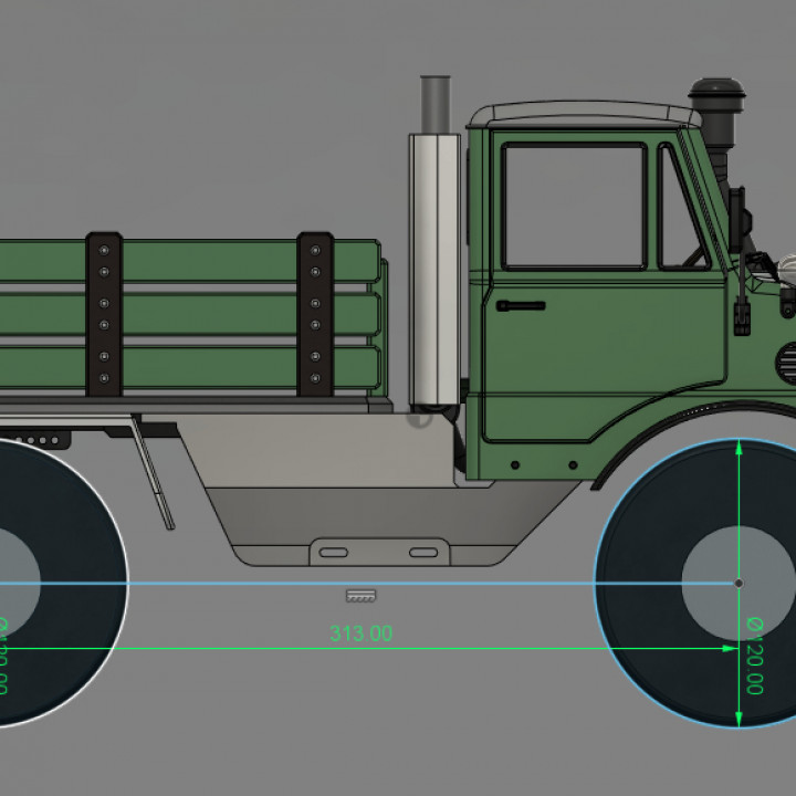 Crawler Bog 406 Cab (UNIMOG 406 replica) - 1/10 RC body image