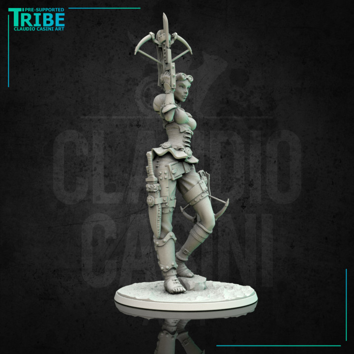 3D Printable (MK 0006) Female rogue with double crossbow Statue 90mm ...