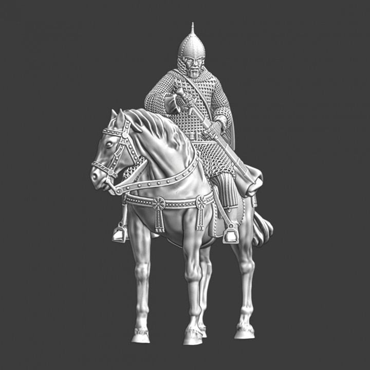 Medieval Kievan Rus (Ukrainian) mounted drawing his sword image