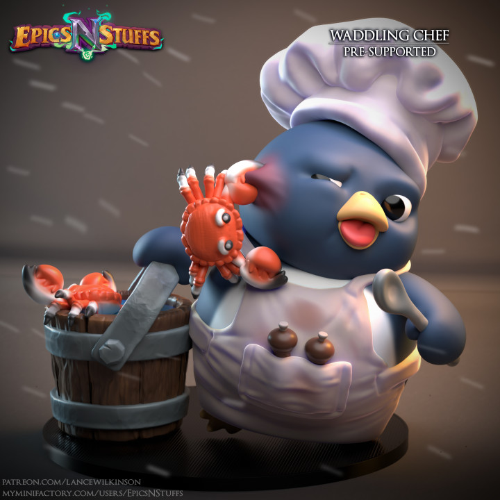 Waddling Chef Miniature - Pre-Supported image