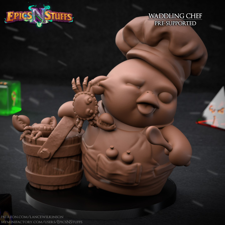 Waddling Chef Miniature - Pre-Supported image