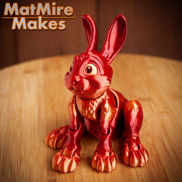 Bunny Rabbit Articulated figure, Print-In-Place, Cute Flexi image