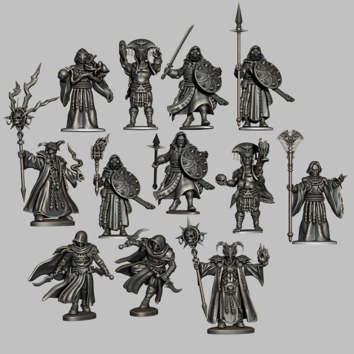 3D Printable Classic Fantasy Cultists by Wargames Atlantic