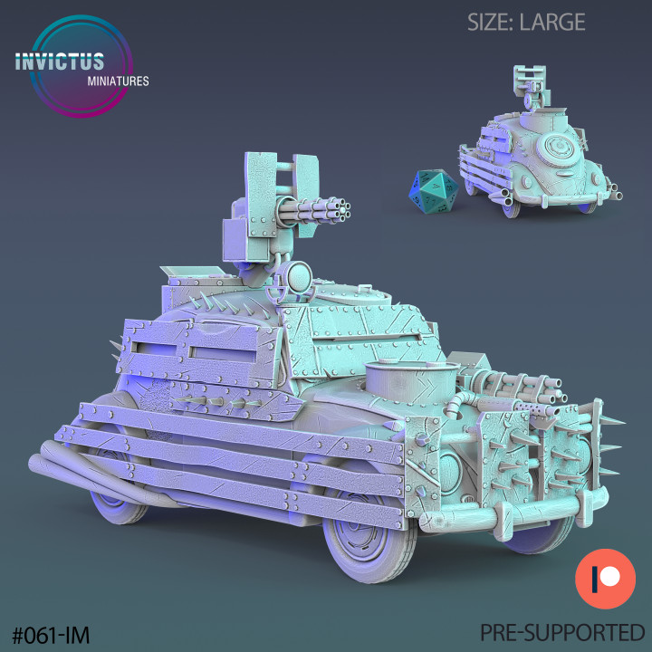 Wasteland Car BattleBug / Roving Vehicle / Alien War Construct / Steampunk Battle Robot / Invasion Army / Cyberpunk / Sci-Fi Encounter image