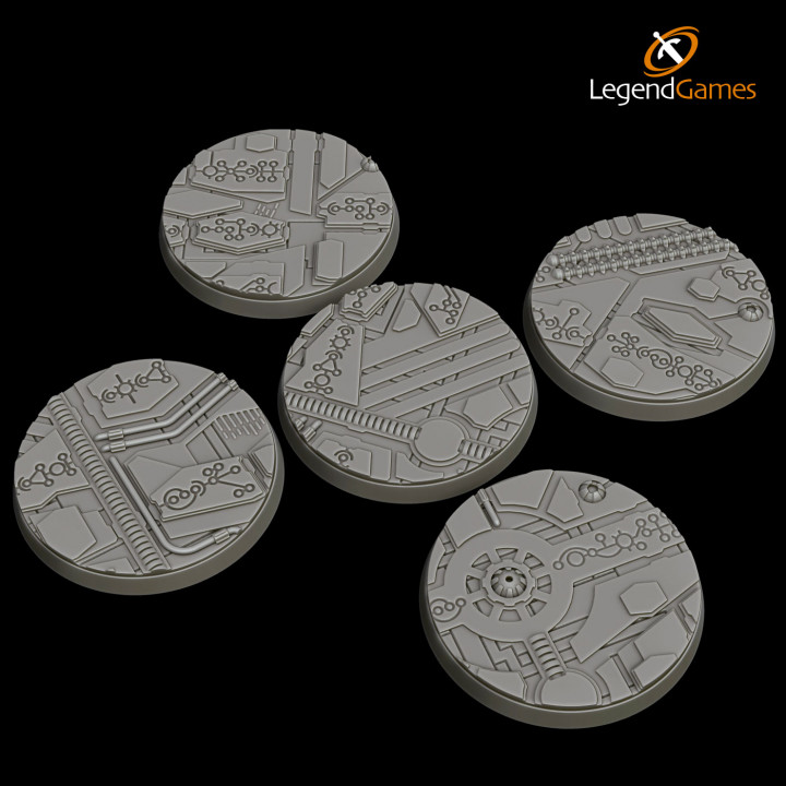 LegendGames Necron 50mm round figure bases x5