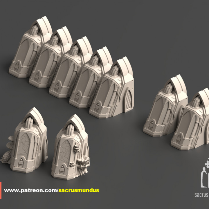 Research Facility Outbreak. 3D Printing Designs Bundle. Tyranid / Scifi / Xenos Buildings. Terrain and Scenery for Wargames image