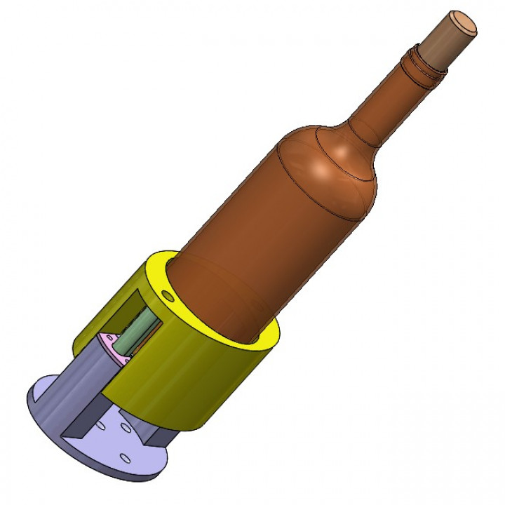 Wine Bottle bracket design plan 1 based on the “push to release” mechanism-CPRTY02L39 image
