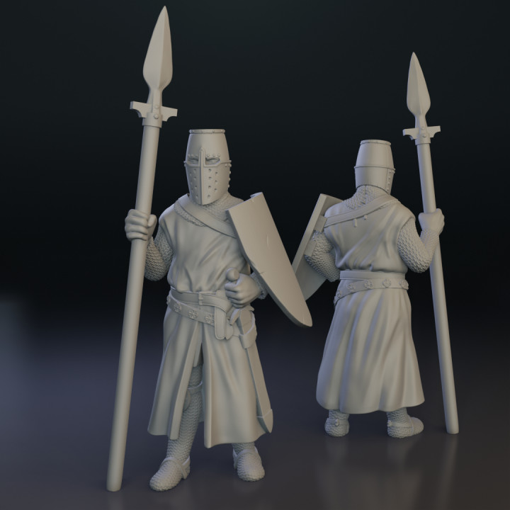 Crusader Polearm Soldiers 32mm image