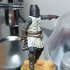 Medieval knight pointing - holding flail print image