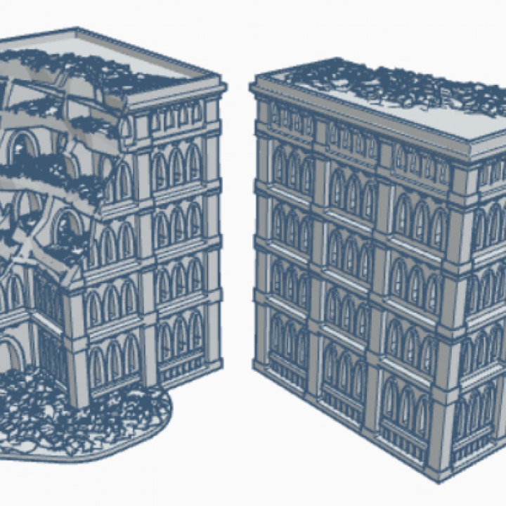 3d printable gothic ruined building 71 gr071 by wargame forge