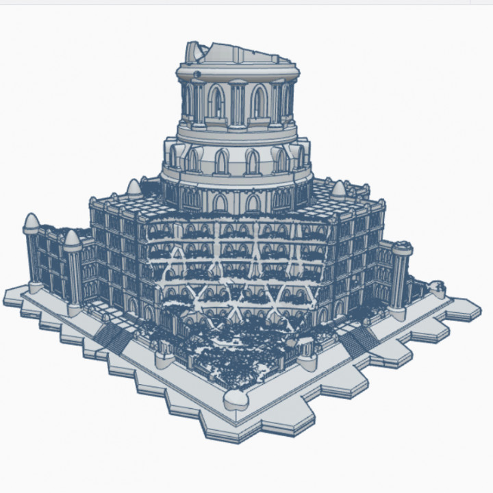 Gothic Ruined Imperial Senate Building with Hex Base image