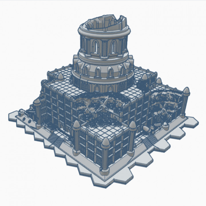 Gothic Ruined Imperial Senate Building with Hex Base image