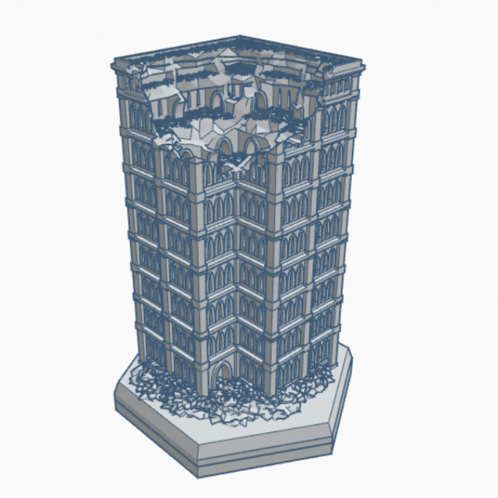 Gothic Ruined Building 75 Hex Map Scale HMSGR075 image