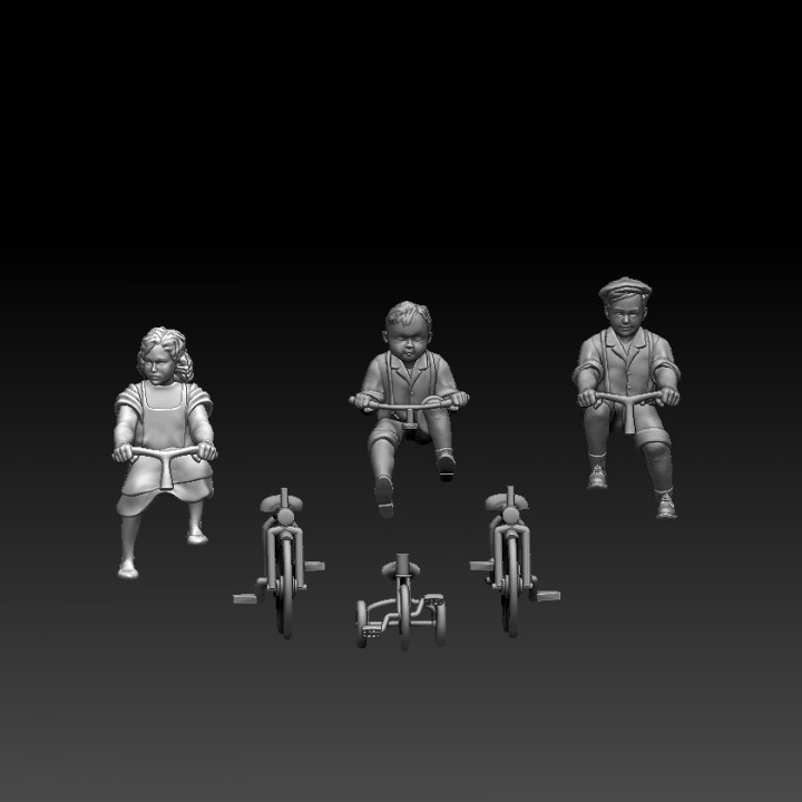 children on bicycles