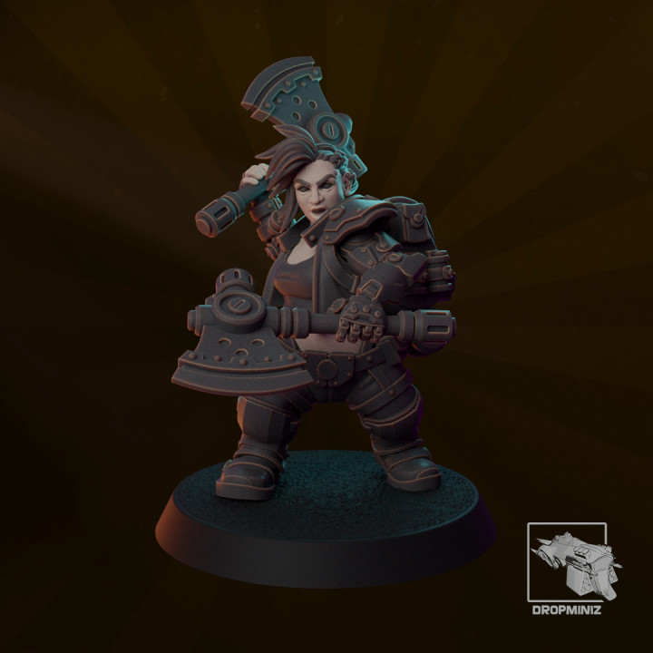 Sci-Fi Dwarf Girl Commandos image