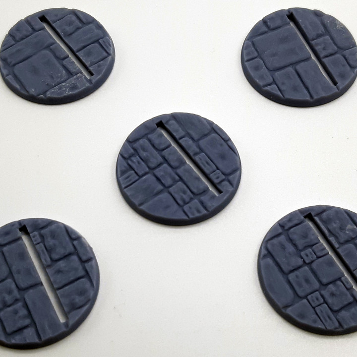 40mm Stonework Textured Bases with Slot image