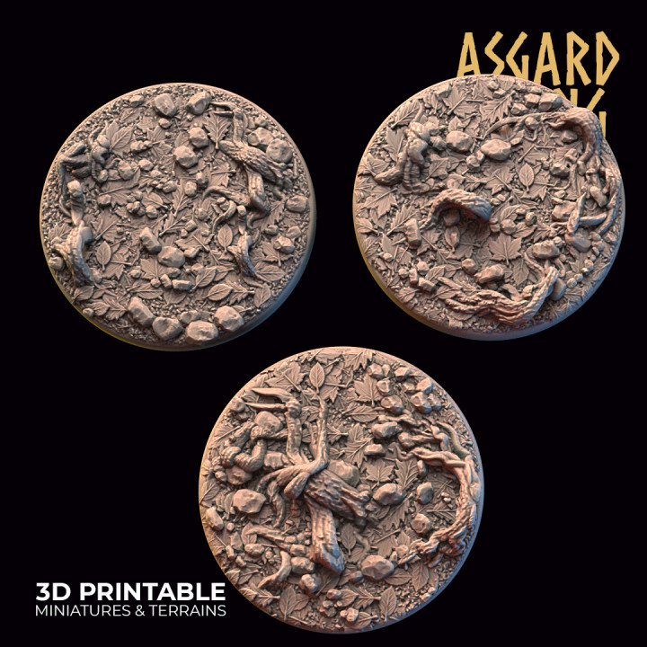 Forest Litter - 3x 40mm Round Base (ver. 2) /Pre-supported/ image