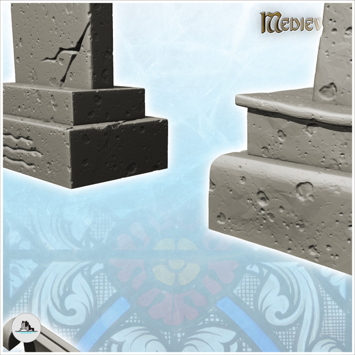 Set of tombstones and outdoor accessories for cemetery (1) - terrain WW2 scenery modern miniatures diaroma image