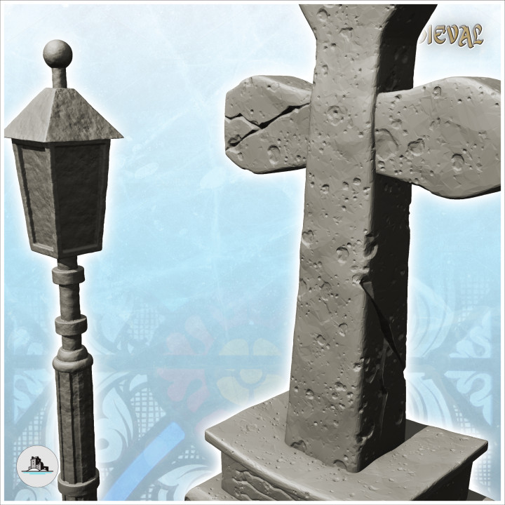 Set of tombstones and outdoor accessories for cemetery (1) - terrain WW2 scenery modern miniatures diaroma image