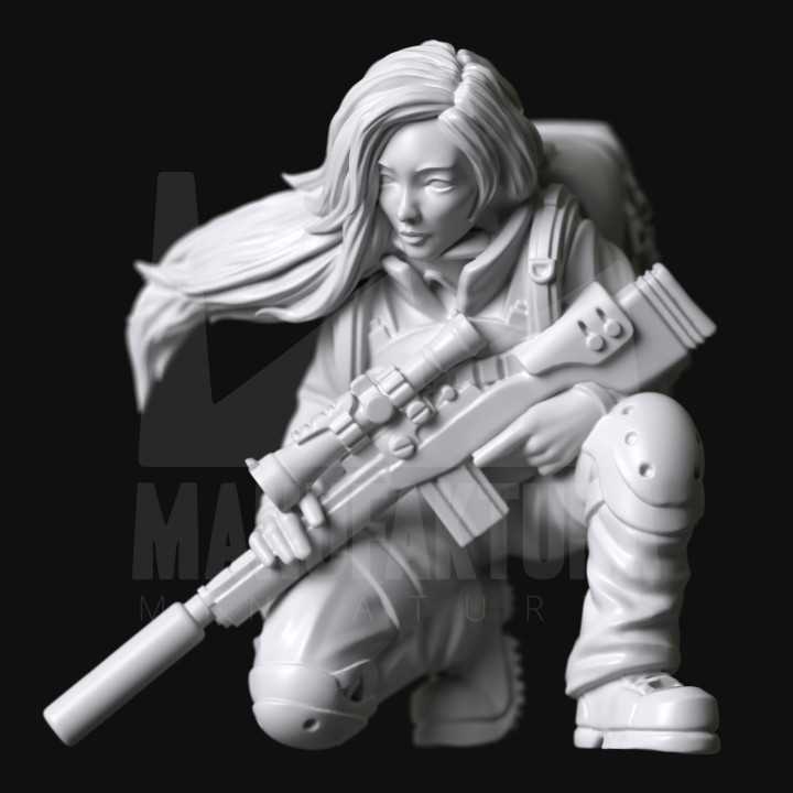 Strife Series 01a - Cute Post-Apocalyptic Stalker Girl with Sniper Rifle