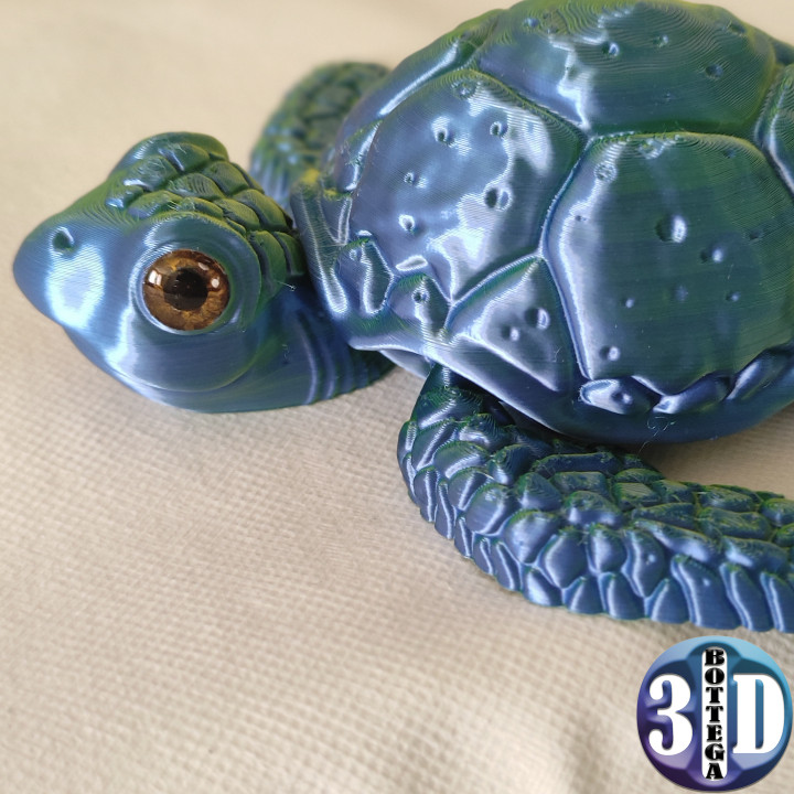 Cute Articulated Sea Turtle, print in place, no supports.