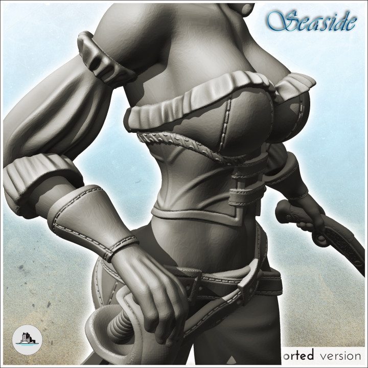 Sexy female pirate with powder pistol and eyelet (14) - Jungle Blackbeard Island Beach Piracy Caribbean Medieval