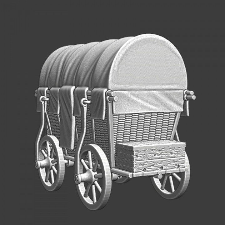 Medieval transport wagon with cover image