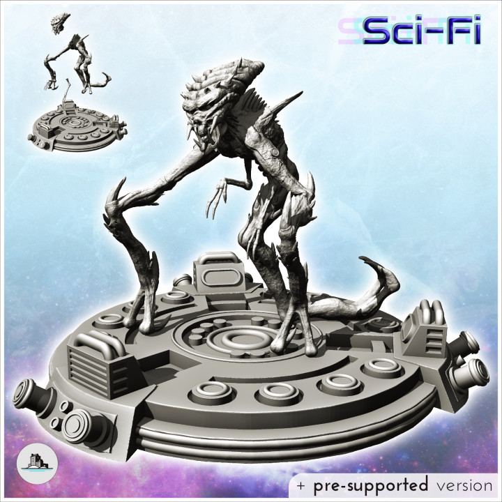 Sci-Fi alien figures pack No. 2 - SF SciFi post-apo post apocalypse wars future 15mm 20mm 28mm wargaming wargame image