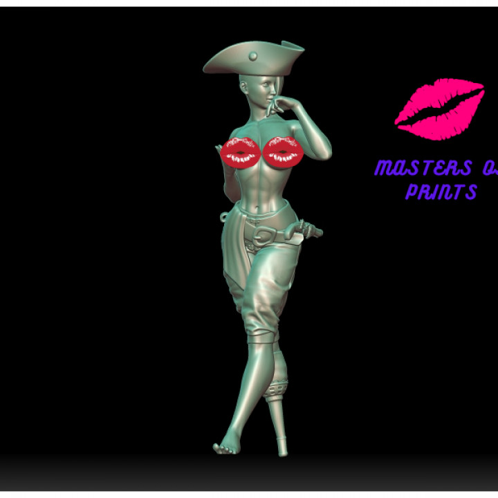PEARLS OF THE SEA- LESLY - PIRATE PINUP - EROTIC MINIATURE 75 MM SCALE image