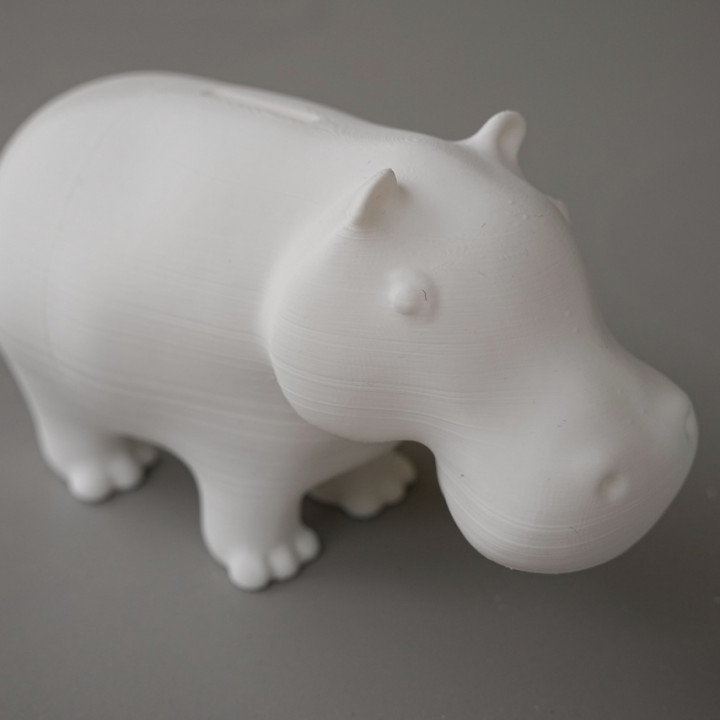3D Printable Hippo Piggy Bank by Philippe Barreaud