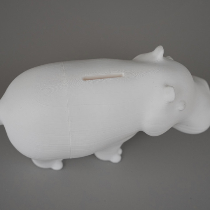 3D Printable Hippo Piggy Bank by Philippe Barreaud