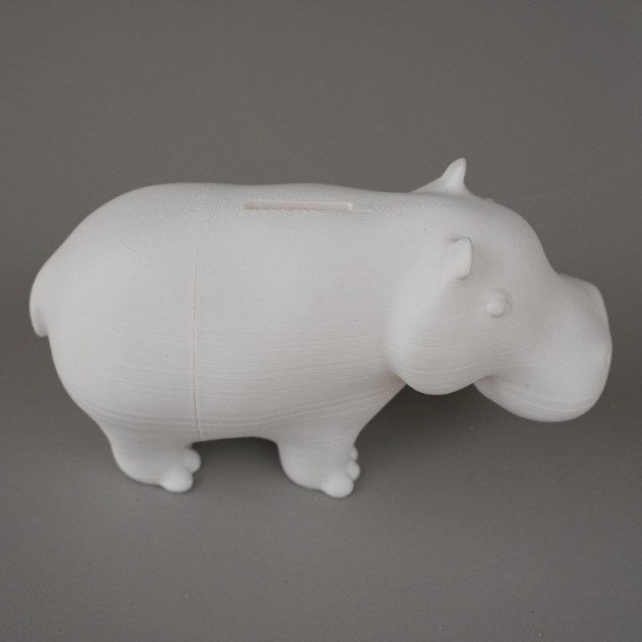 3D Printable Hippo Piggy Bank by Philippe Barreaud