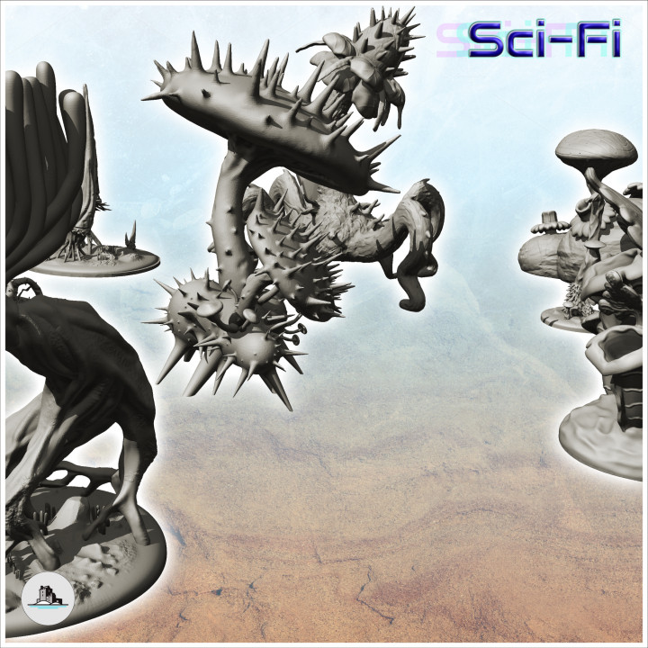 Set of nineteen alien plants (2) - Future Sci-Fi SF Post apocalyptic Tabletop Scifi