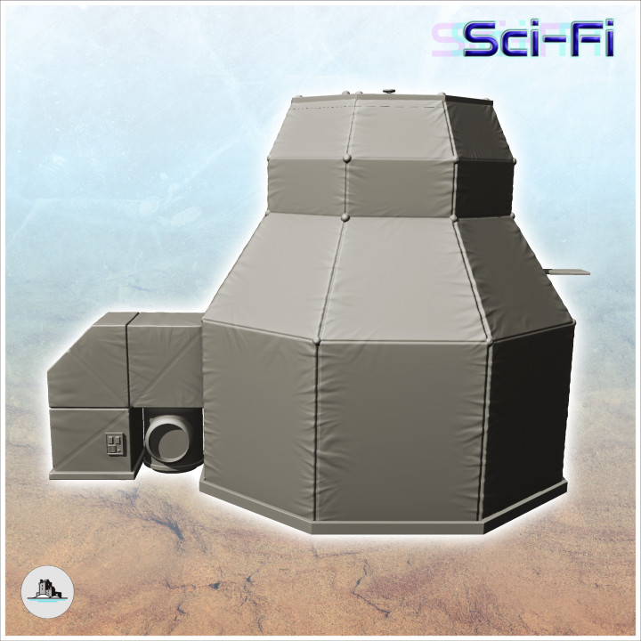 Futuristic hexagonal building with underground ventilation pipe (23) - Future Sci-Fi SF Post apocalyptic Tabletop Scifi image