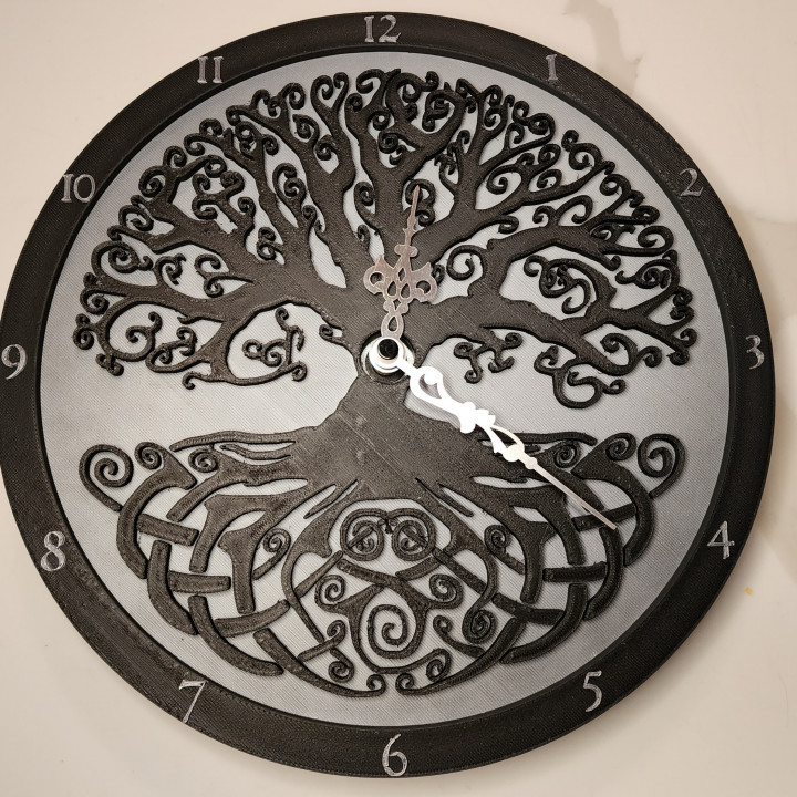 Nerdy Clocks - Roots of Yggdrasil (easy multicolor printing!) image