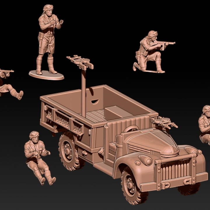 ww2 SAS truck with crew - desert scarfs