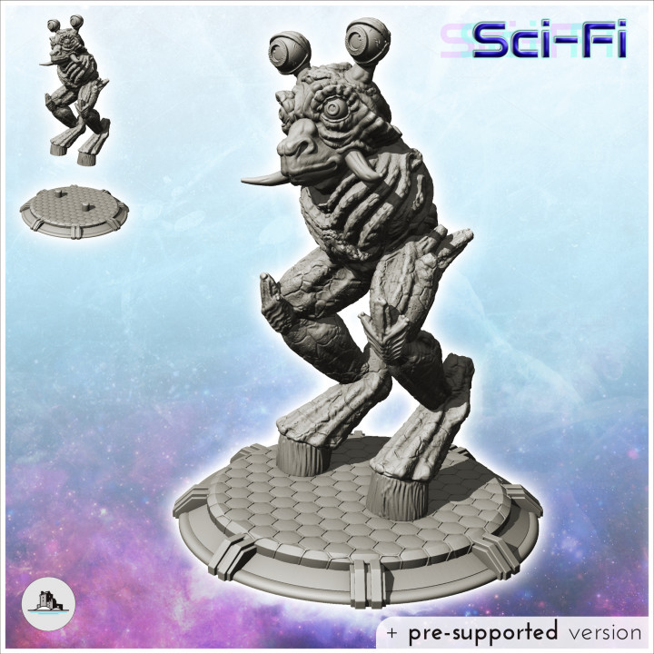 Alien creature with round antennas and no arms (4) - SF SciFi wars future apocalypse post-apo wargaming wargame image
