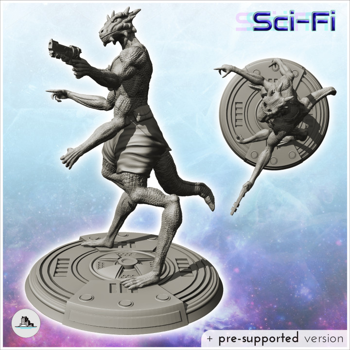 Four-armed alien warrior with laser gun (7) - SF SciFi wars future apocalypse post-apo wargaming wargame image