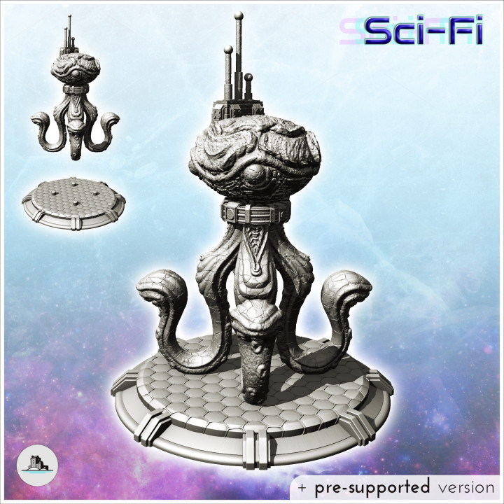 Alien octopus creature with tentacle and antenna (15) - SF SciFi wars future apocalypse post-apo wargaming wargame image