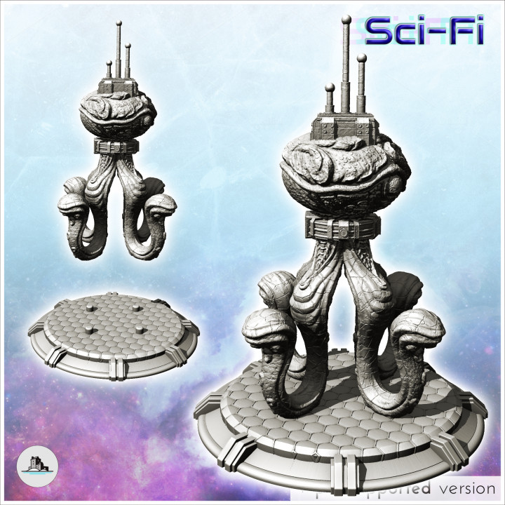 Alien octopus creature with tentacle and antenna (15) - SF SciFi wars future apocalypse post-apo wargaming wargame image