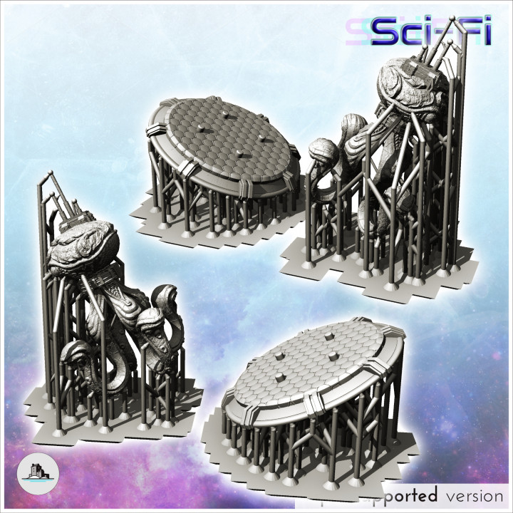 Alien octopus creature with tentacle and antenna (15) - SF SciFi wars future apocalypse post-apo wargaming wargame image