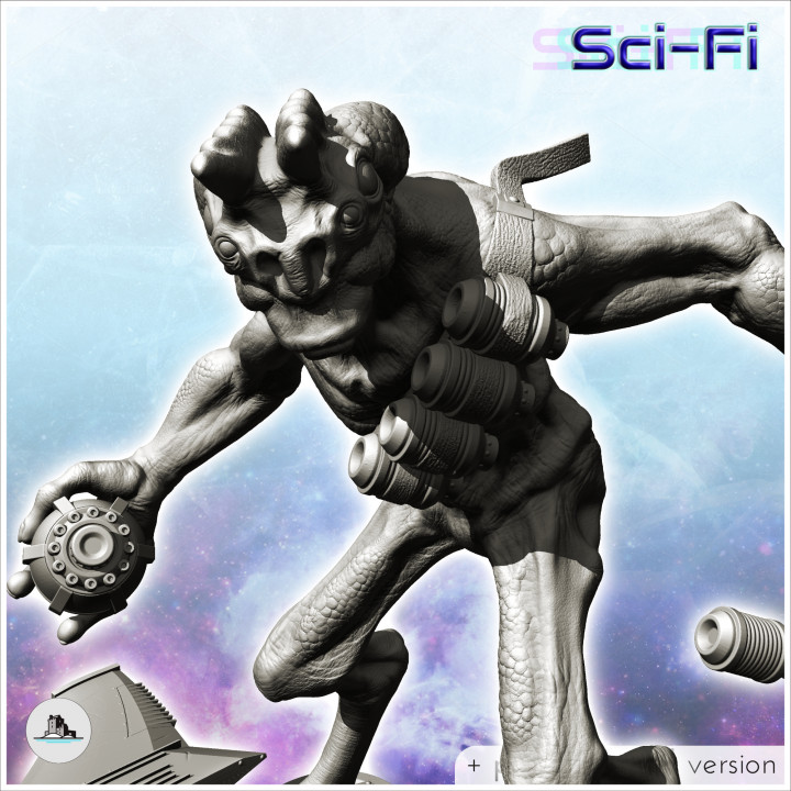 Alien warrior on flying wing (16) - SF SciFi wars future apocalypse post-apo wargaming wargame image