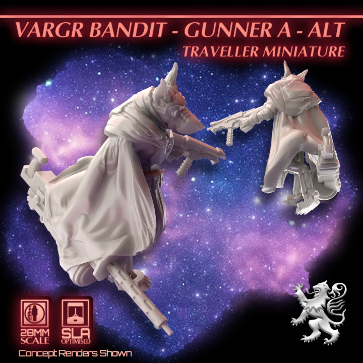 Vargr Bandit - Gunner A - Alt - Traveller Miniature image