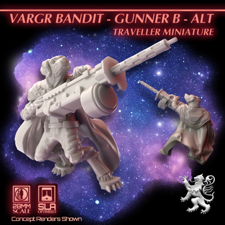 Vargr Bandit - Gunner B - Alt - Traveller Miniature