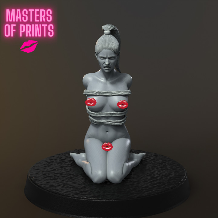 GIRL TIED UP - NSFW - EROTIC MINIATURE 75 MM SCALE