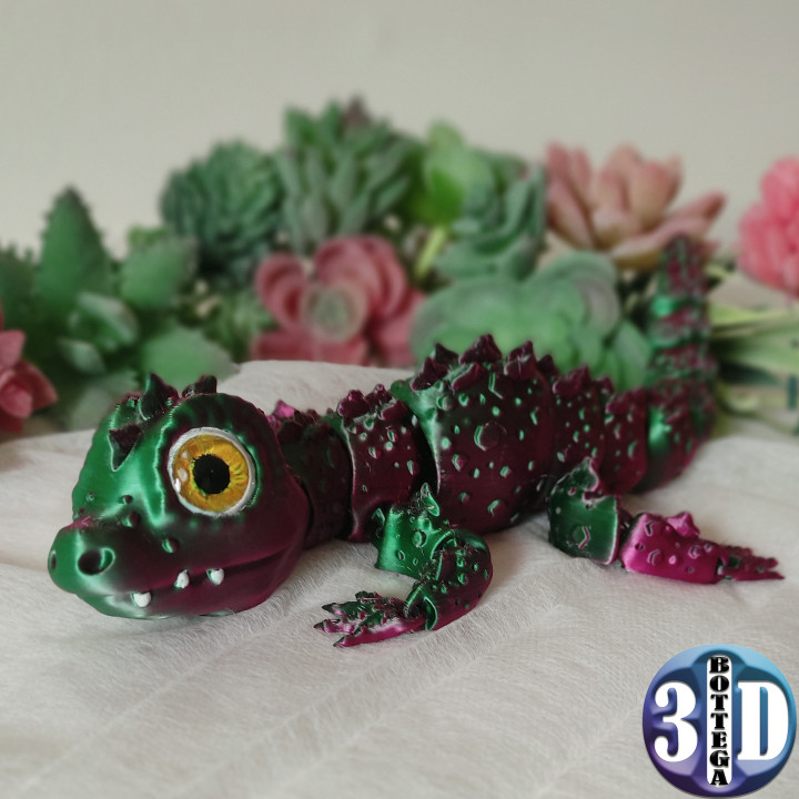Cute Articulated Baby Crocodile, print in place, no supports. image
