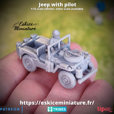 Picture of print of Jeep US WW2 with pilot & empty - 28mm