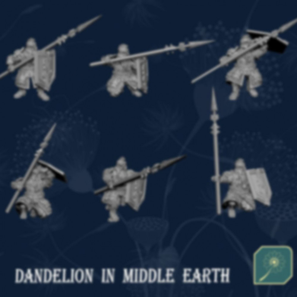 3D Printable Metal Mountain Dwarf(spear) by Dandelion in Middle Earth