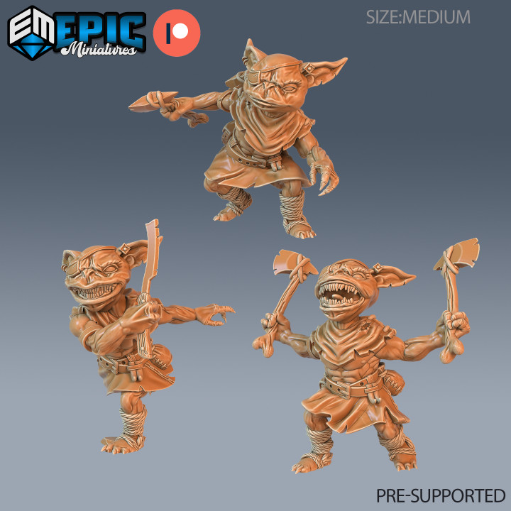 Goblin Caves Set / Goblins & Orc Encounter / Troll Ogre Warrior Collection / Pre-Supported image