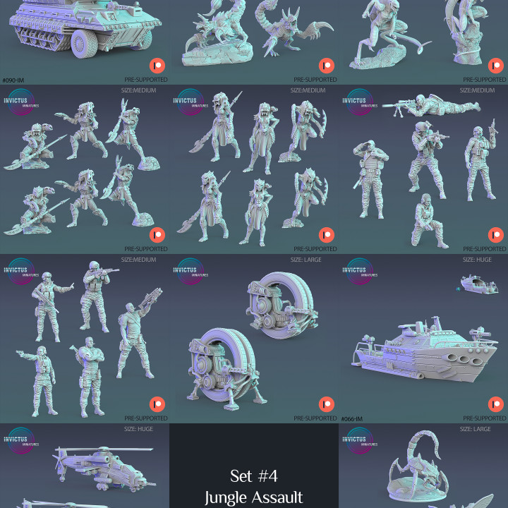 Jungle Assault Set / Alien Hunter Encounter / Army Soldier Collection / Pre-Supported image